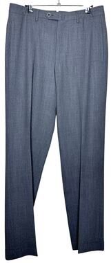 Incotex Italy Super 120's Wool Flat Front Dress Pants Gray Mens Size 32x32